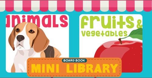 Board Book Mini Library Animals - Fruit and Vegetables