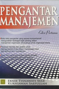Pengantar Manajemen :  Edisi Pertama