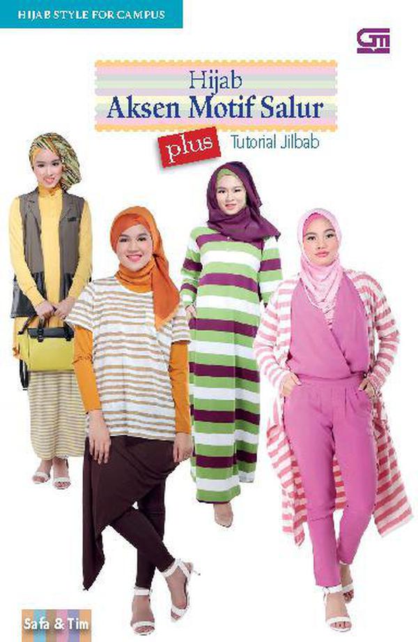 Hijab style for campus gaya hijab aksen motif salur plus tutorial jilbab