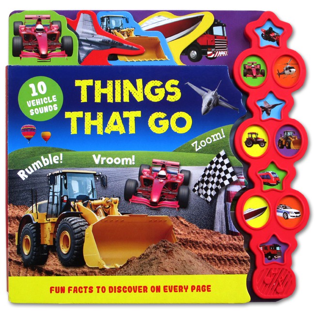 That Go Tabbed Sound Board Book with 10 Vehicle Sounds & Fun Facts to Discover On
