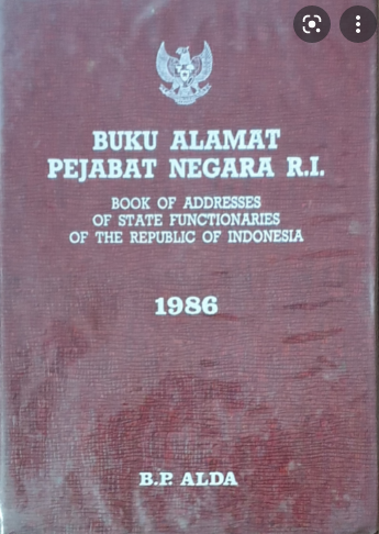 Buku alamat pejabat negara RI 1986