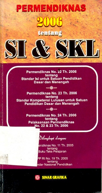 PERMENDIKNAS 2006 tentang SI & SKL