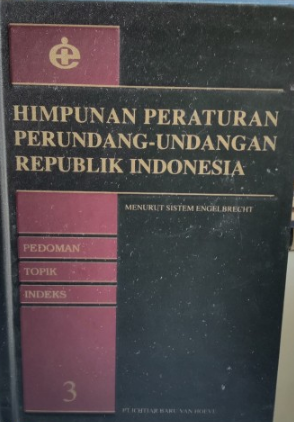 Himpunan peraturan perundang-undangan Republik Indonesia menurut sistem Engelbrecht Jil.3 :  Pedoman, Topik, Indeks