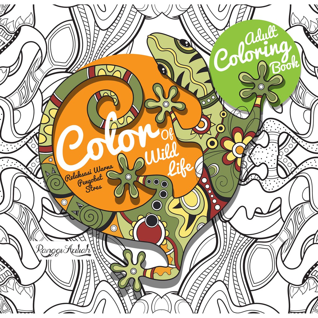 Adult coloring book: color of wild life