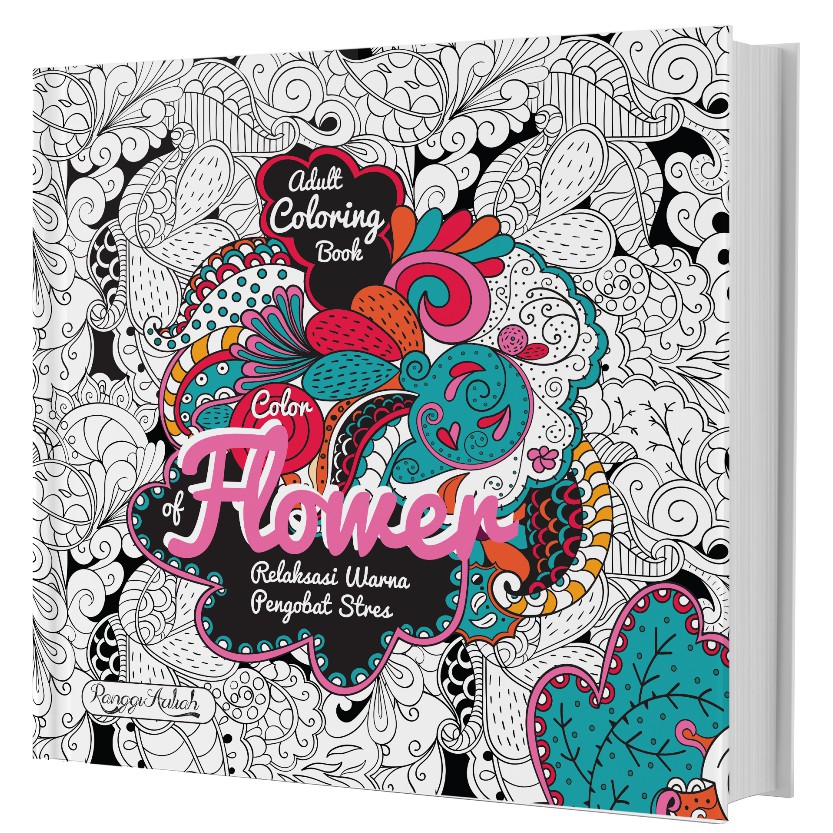 Adult coloring book: color of flower