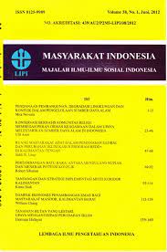 Masyarakat Indonesia :  Majalah Ilmu-ilmu Sosial Indonesia