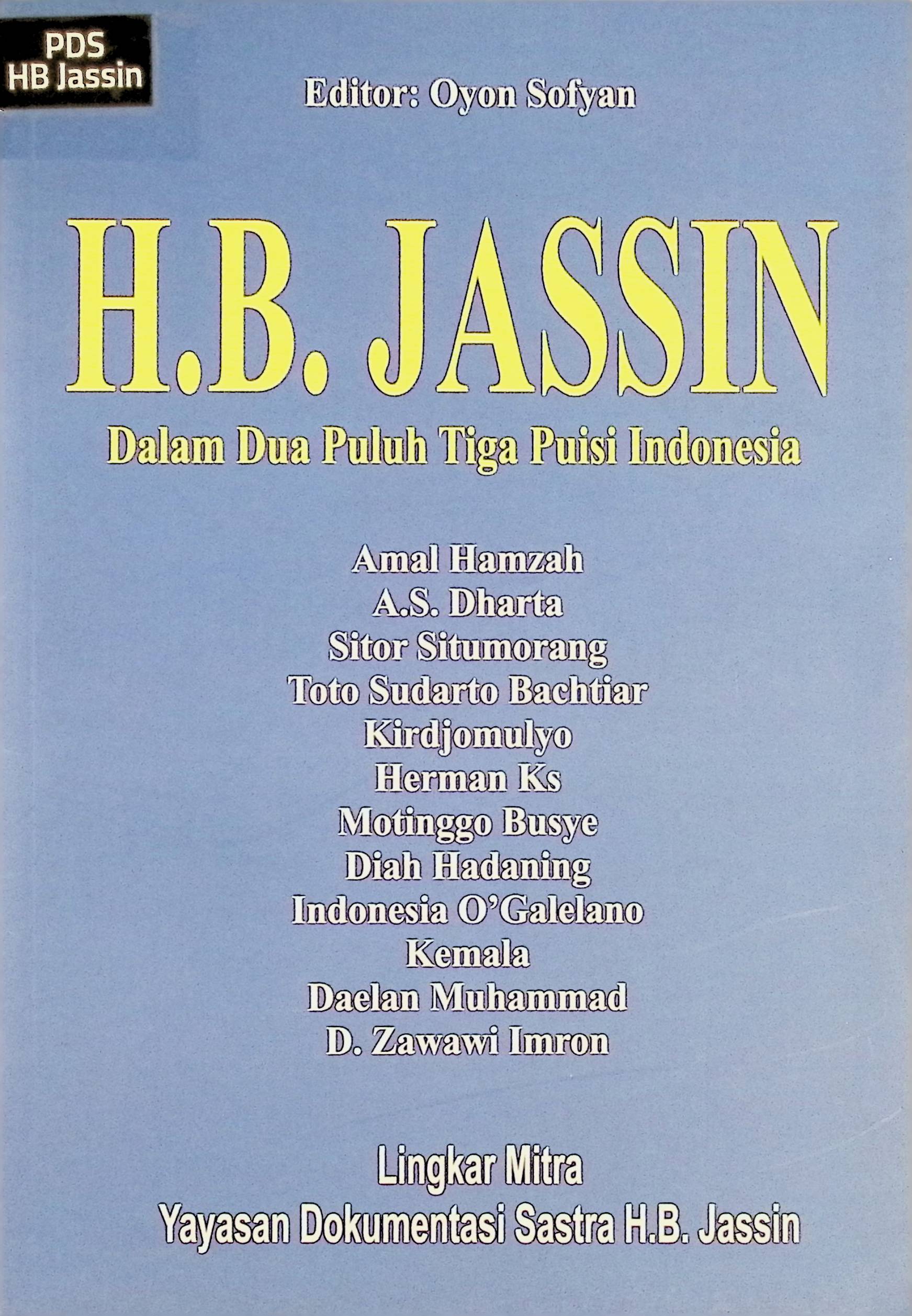 HB Jassin dalam Dua Puluh Tiga Puisi Indonesia