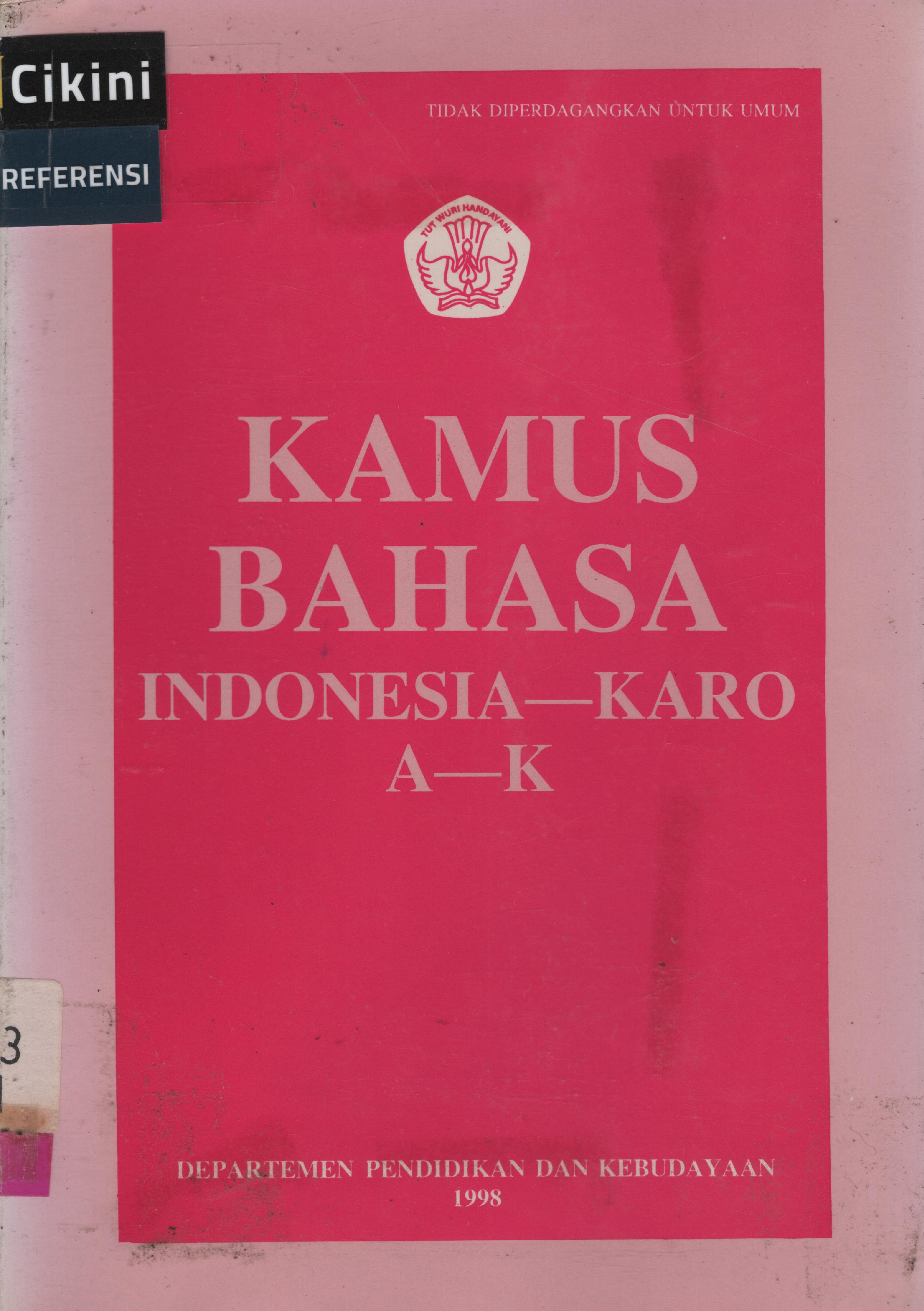 Kamus bahasa Indonesia - Karo A - K