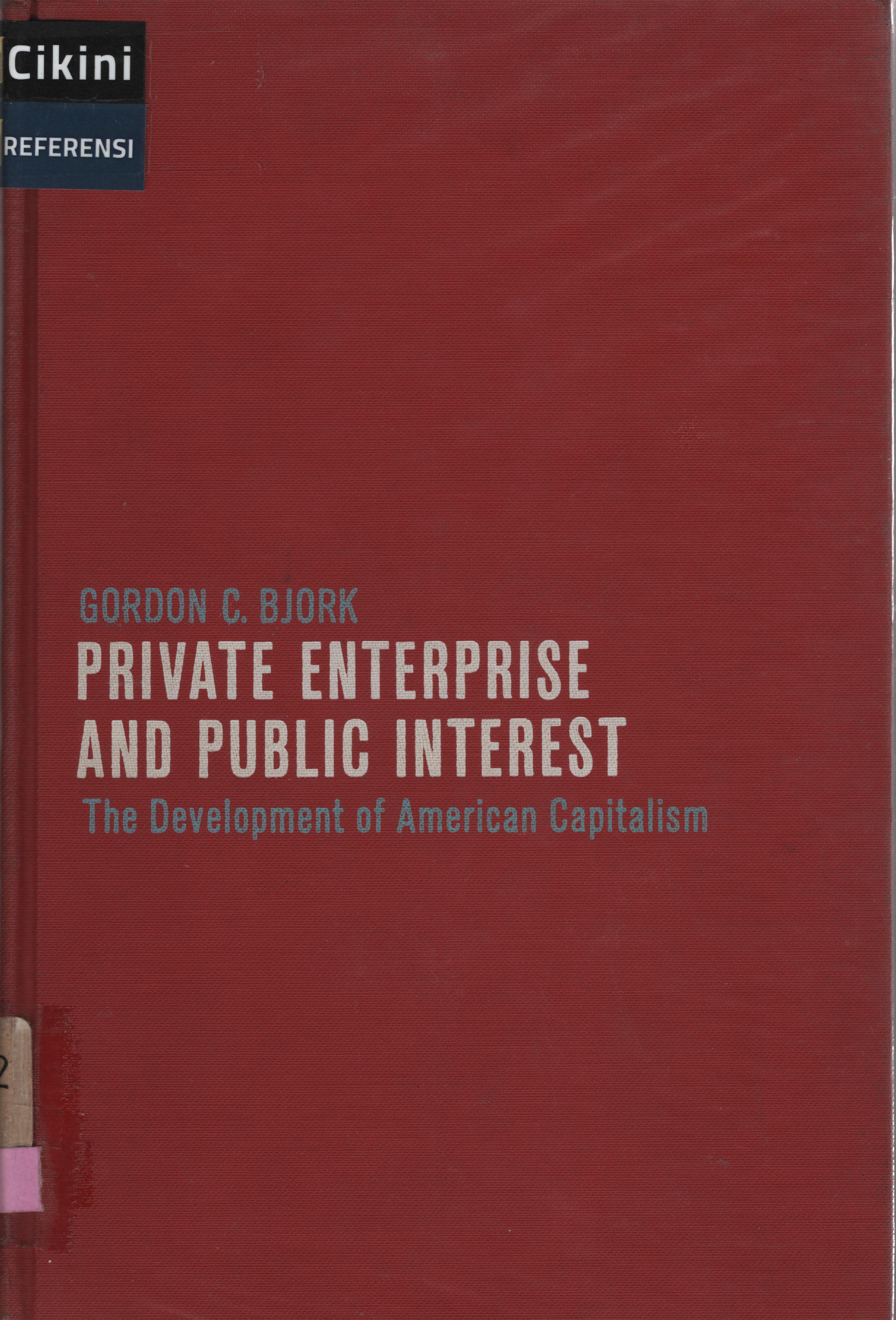Private enterprise and public interest :  the development of American capitalism