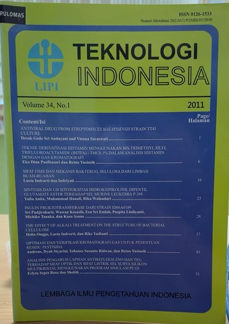 Teknologi Indonesia Vol.34 No.1