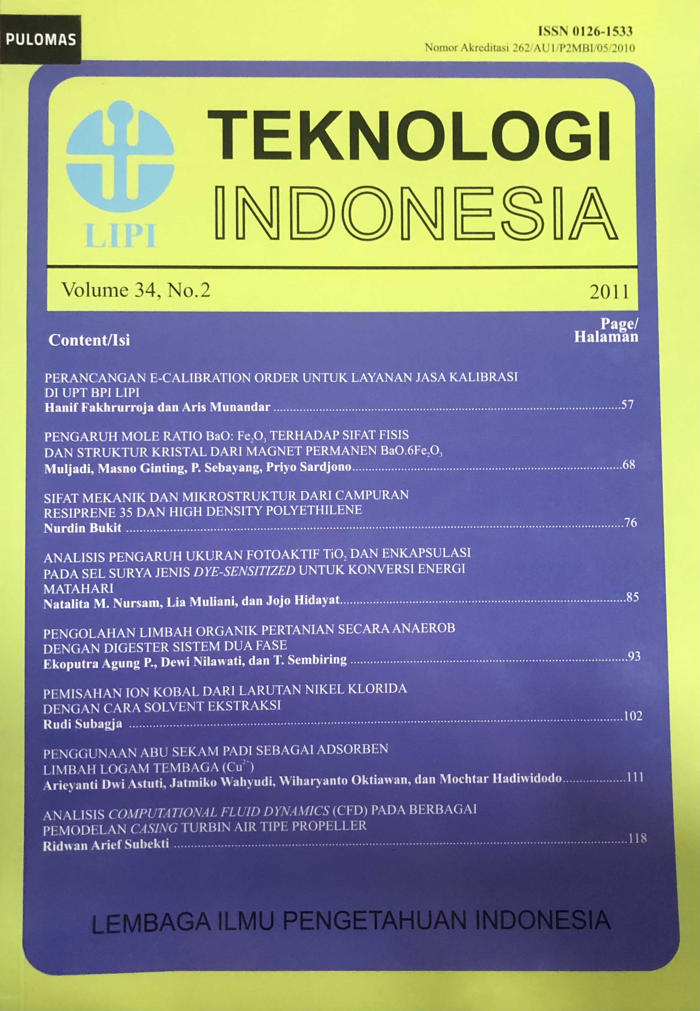 Teknologi Indonesia Vol.34 No.2