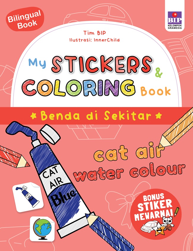 My stickers & coloring book : benda di sekitar