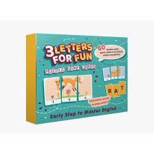 3 Letters for fun : Puzzle game card :  Early step to master english