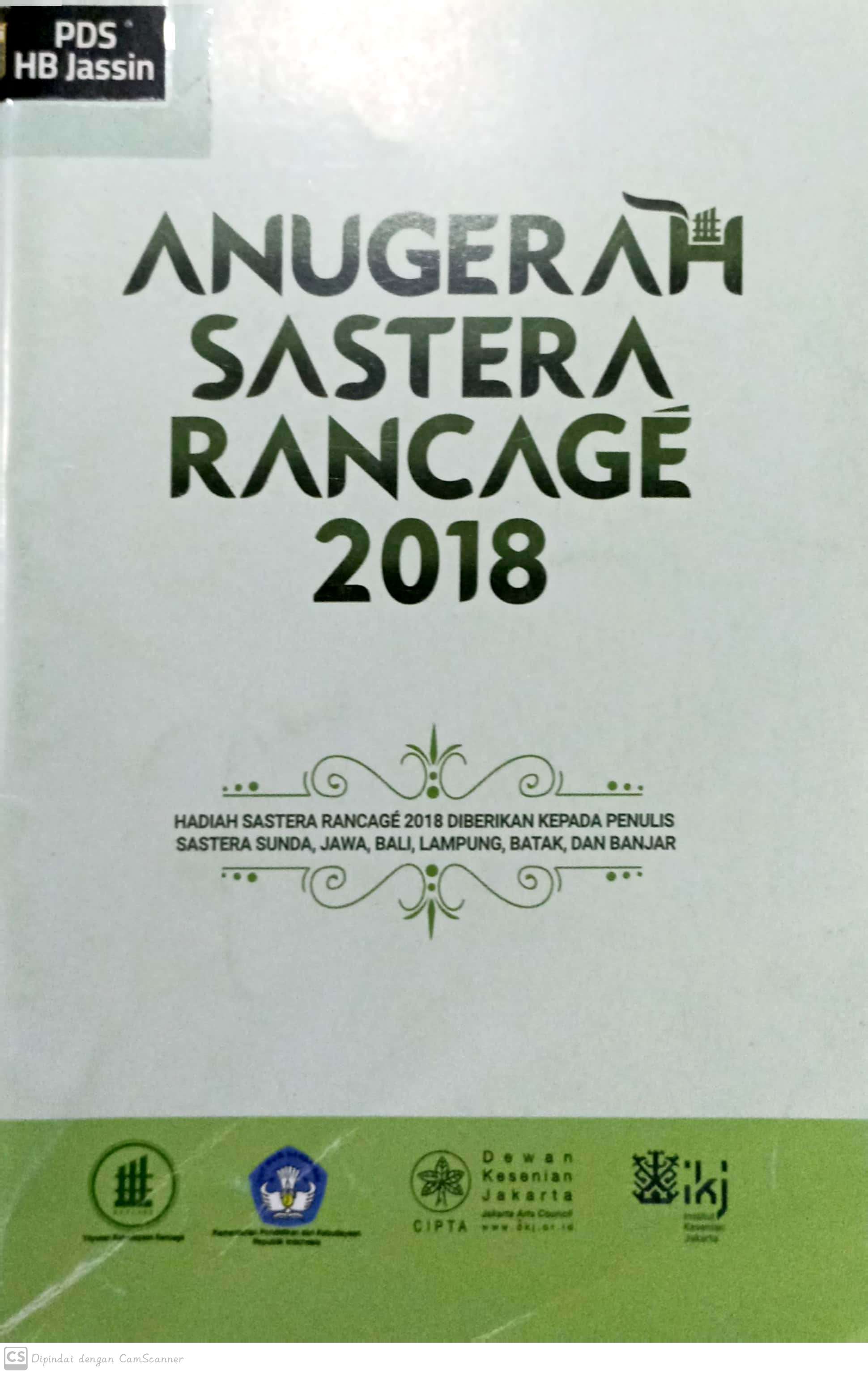 Anugerah sastera rancage 2018