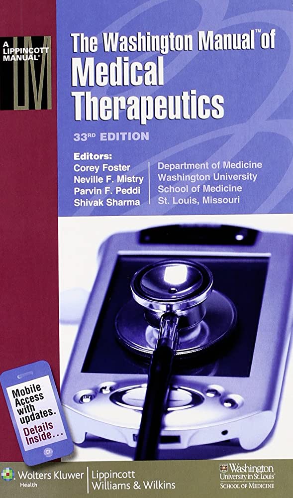The Washington manual of medical theurapeutics ed. Corey Foster... [et. al]