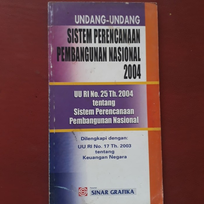 Undang-Undang Sistem Perencanaan Pembangunan Nasional 2004