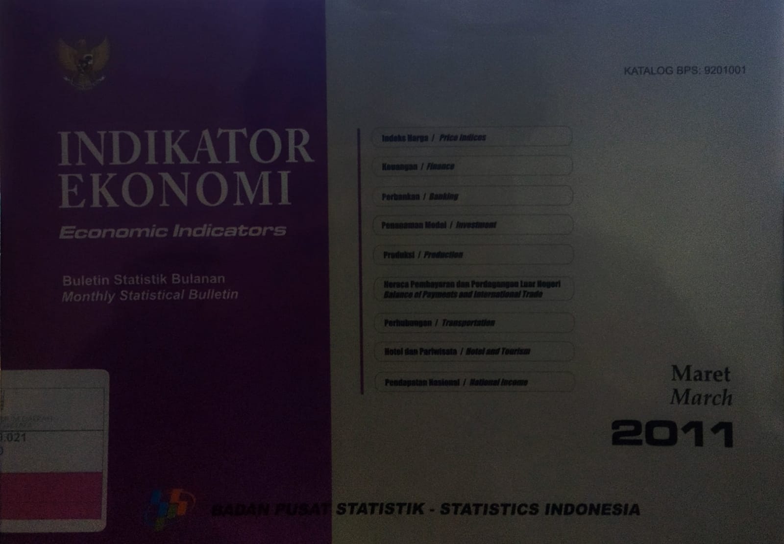 Indikator Ekonomi :  Buletin Statistik Bulanan Bulan Maret 2011