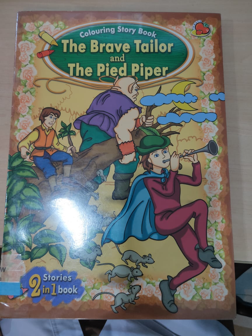 Colouring story book :  the brave tailor and the pied piper