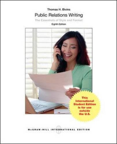 public relations writing :  the essentials of style and format