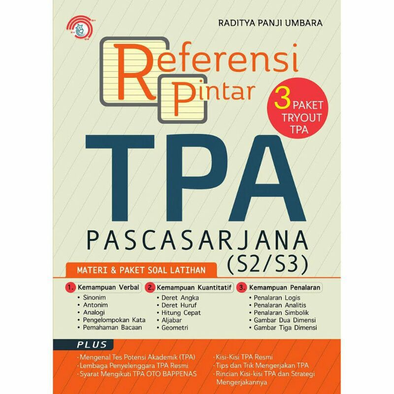 Referensi Pintar TPA Pascasarjana S2/S3 :  3 Paket Tryout TPA