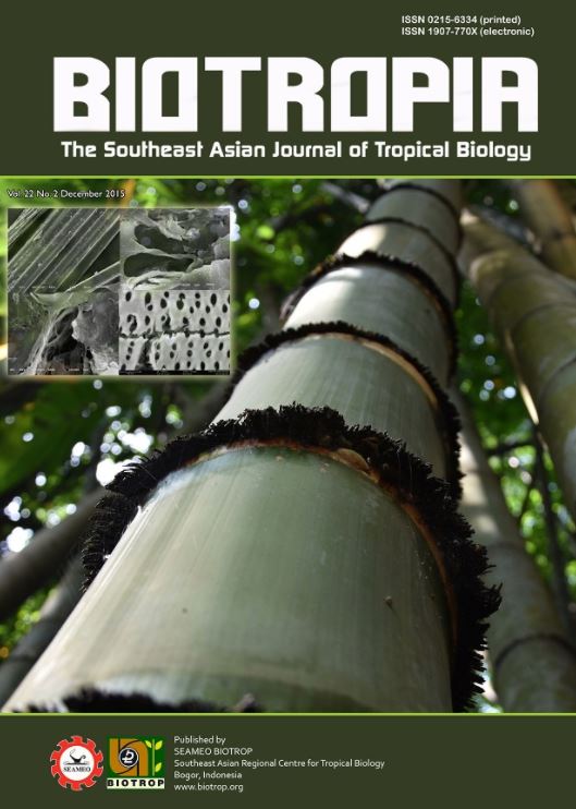 Biotropia Volume 22 Nomor 2, Desember 2015 :  The Southeast Asian Journal of Tropical Biology